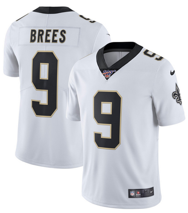 Men's New Orleans Saints #9 Drew Brees White 2019 100th Season Vapor Untouchable Limited Stitched NFL Jersey